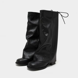 Black Chunky Heel Boots