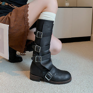 Buckle Decor High Boots
