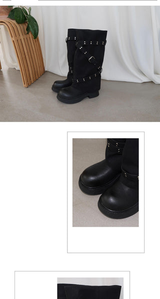Mooreyu Pantyhose Boots