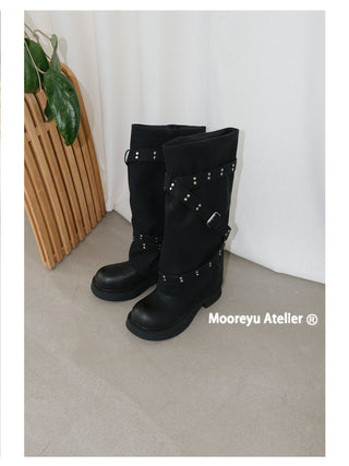 Mooreyu Pantyhose Boots