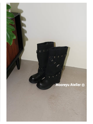 Mooreyu Pantyhose Boots