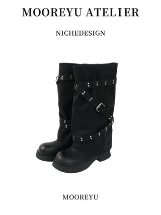 Mooreyu Pantyhose Boots