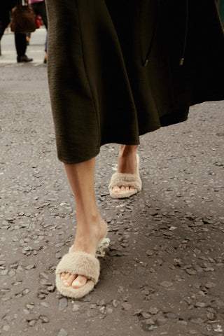 furry stiletto sandals