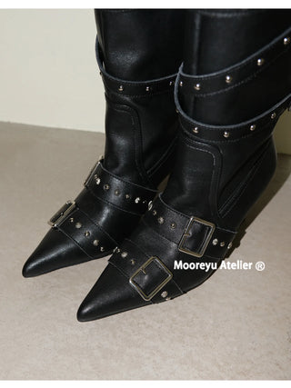 motorcycle buckle boots