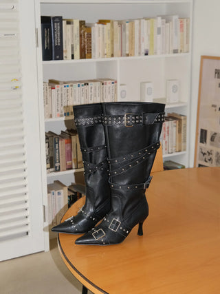 motorcycle buckle boots