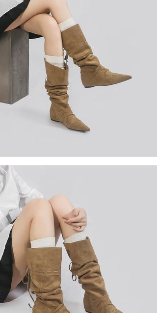 lace-up cowboy boots