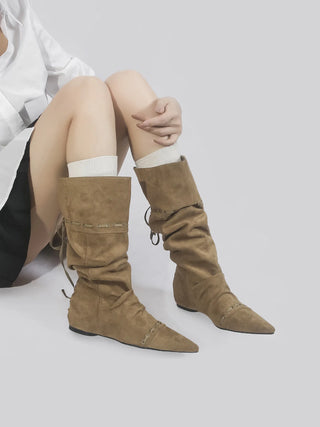 lace-up cowboy boots