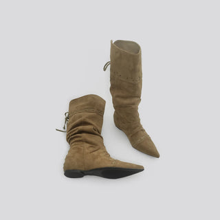 lace-up cowboy boots