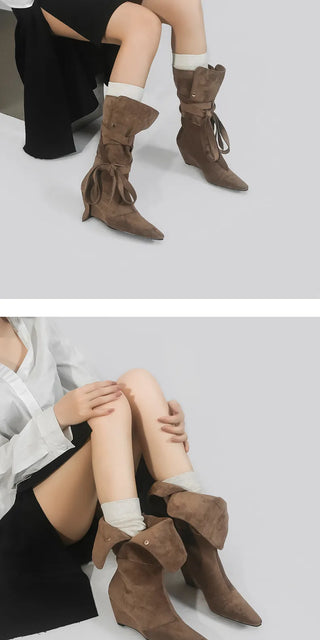 western lace-up boots