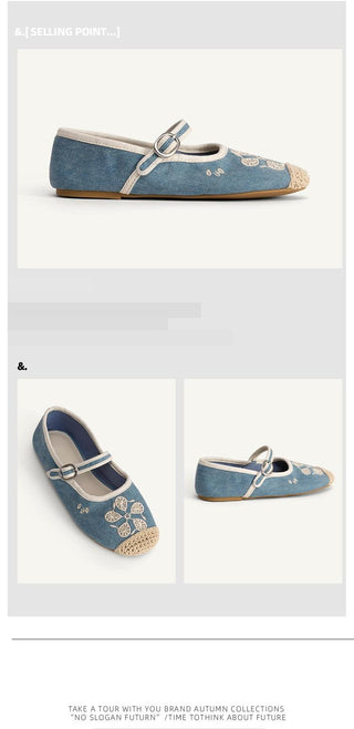 embroidered ballet flats