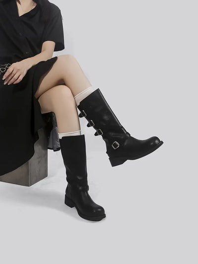 metal buckle boots