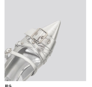 silver rivet sandals