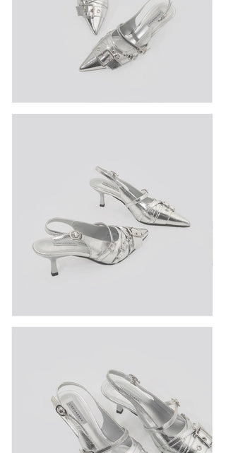 silver rivet sandals