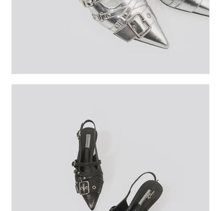 silver rivet sandals