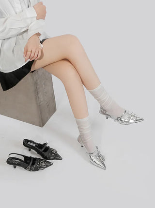 silver rivet sandals