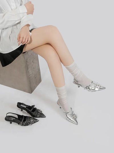 silver rivet sandals