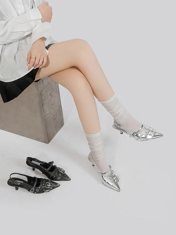 silver rivet sandals