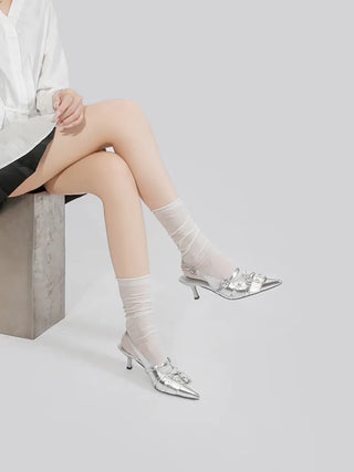 silver rivet sandals