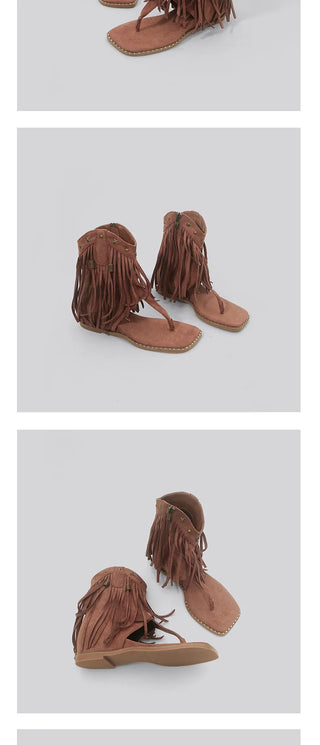 tassel roman sandals