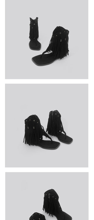 tassel roman sandals