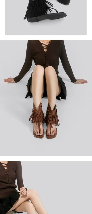 tassel roman sandals