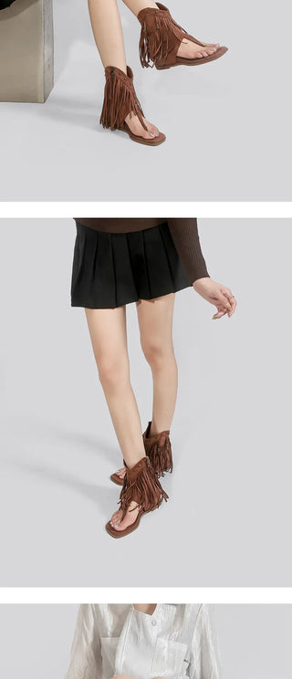 tassel roman sandals