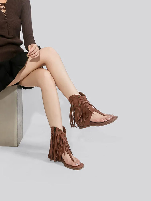 tassel roman sandals