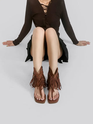 tassel roman sandals