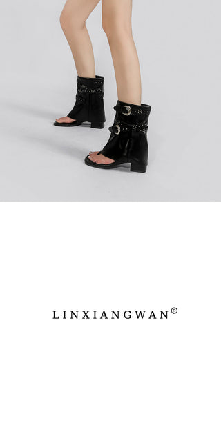 metal rivet sandals