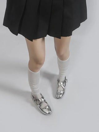 silver Mary Janes