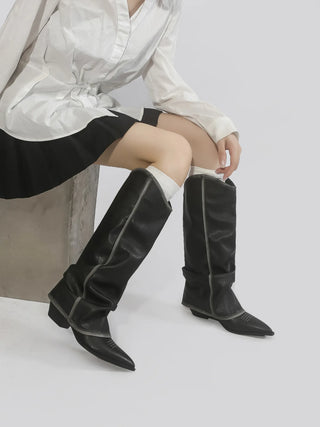 rub colored boots