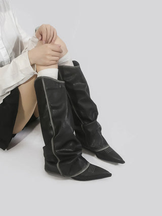 rub colored boots