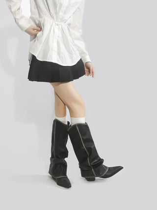 rub colored boots
