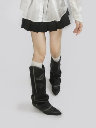 rub colored boots