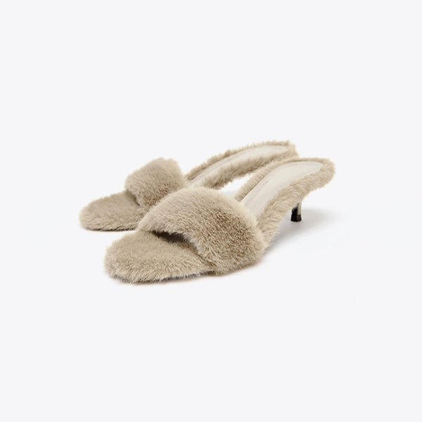 furry stiletto sandals