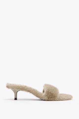 furry stiletto sandals