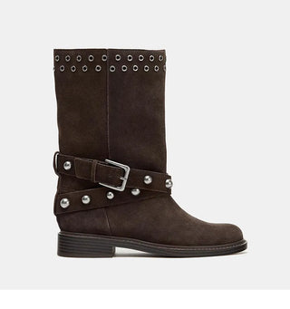 rivet ankle boots