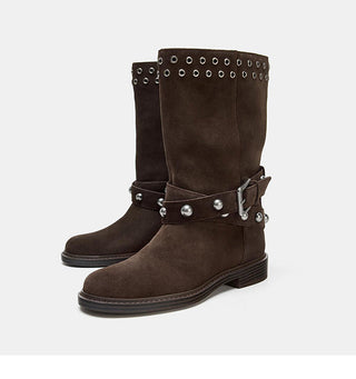rivet ankle boots