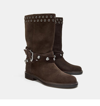 rivet ankle boots