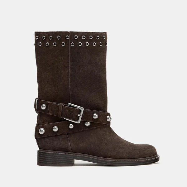rivet ankle boots