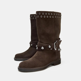 rivet ankle boots