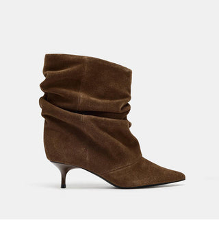 pleated kitten boots