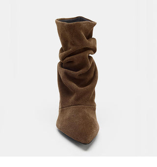 pleated kitten boots