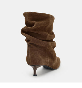 pleated kitten boots