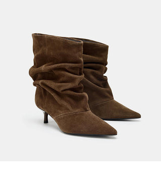 pleated kitten boots