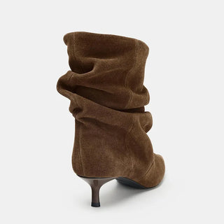 pleated kitten boots