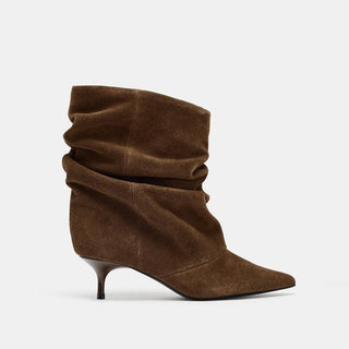 pleated kitten boots