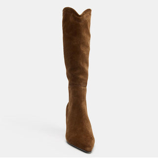 v-cut riding boots