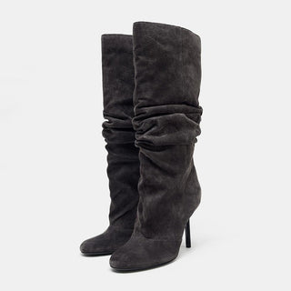 pleated stiletto boots