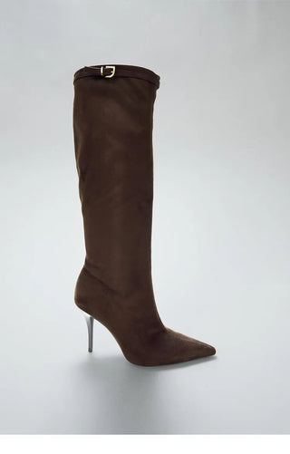 buckle stiletto boots